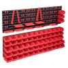 Set cutii depozitare 141 piese cu panouri de perete, roșu&amp;negru