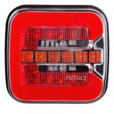 Stop LED Dinamic 12/24V Remorcă Auto Camion Utilaje 102x108mm Multifuncțional 3 Funcții: Poziție, Fr&acirc;nă, Semnalizare, Impermeabil