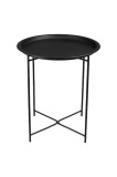 Masă laterală din metal negru pentru balcon 46x52 cm