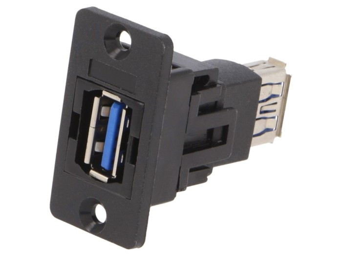 Conector USB A soclu Slim USB 3.0 aurit