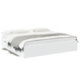 Cadru de pat, alb, 200x200 cm, lemn prelucrat GartenMobel Dekor, vidaXL