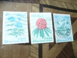 Serie mica Liban 1964 - Flori , 3 valori stampilate, Stampilat