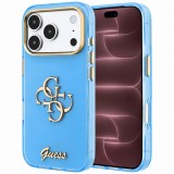 Husa Guess pentru Apple iPhone 18 Pro Max / 17 Pro Max IML 4G Metal Script TPU Policarbonat Bleu