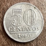 C50 - Moneda foarte veche - Brazilia - 50 centavos - 1960