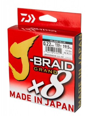 Fir Textil Daiwa J-Braid Grand X8E, Albastru, 135m,Variante Fire 0.18 mm foto