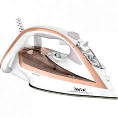 Fier de calcat Tefal Turbo Anti-Calc FV5697E1, 3000W, jet abur 270 g/min, abur variabil 0-50 g/min, colector anticalcar, oprire automata, alb/roz