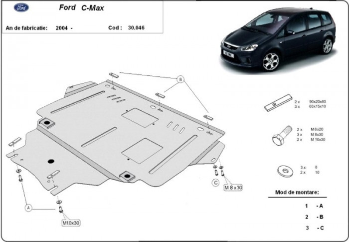 Scut motor metalic Ford C-Max 2004-2010