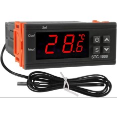 Termostat digital Temark STC-1000, 2 relee Racire/Incalzire, contacte uscate, sonda NTC inox 1m, 220V AC