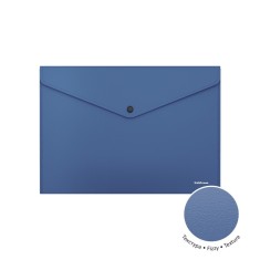 Mapa texturata Ek Fizzy Classic, A4, inchidere cu capsa, 140 mm, albastra