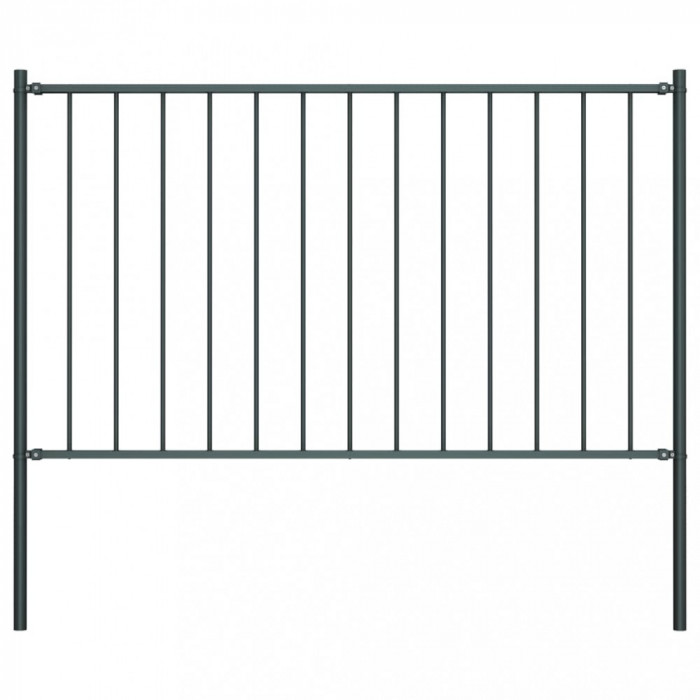 Panou de gard cu st&acirc;lpi, oțel vopsit &icirc;n c&acirc;mp electrostatic, 1,81x1 m, antracit