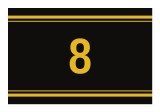 Sticker autoadeziv nr. 8 - Signetten SAFE auriu pe fundal negru