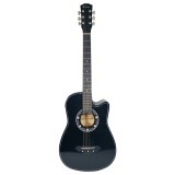 Chitara clasica IdeallStore&reg;, Cutaway Country Black, 95cm, 4/4, tei, otel, 6 corzi, incepatori, Negru