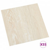 Placi de pardoseala autoadezive, 55 buc., bej, PVC, 5,11 m&sup2;