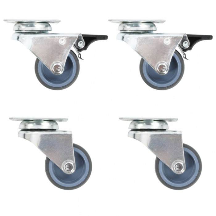Gossi roti pivotante duble, 4 buc., 50 mm