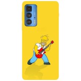 Husa compatibila cu Motorola Edge 20 Lite model Homer Simson Rockstar, Silicon, TPU, Viceversa, Transparent, Carcasa