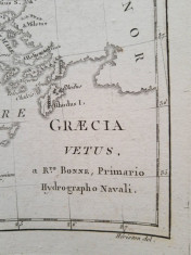 Harta a Greciei Antice, tiparita in 1787 foto