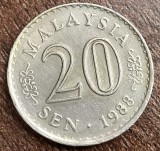 C50 - Moneda foarte veche - Malaezia - 20 sen - 1988