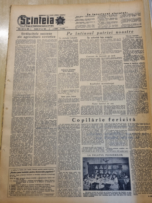 scanteia 28 mai 1955-articol palatul pionierilor,aninoasa,cluj,constanta