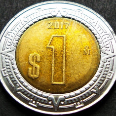 Moneda exotica bimetal 1 NUEVO PESO - MEXIC, anul 2017 * cod 1038 = A.UNC