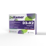 DeKamer D3 + K2 | Vitamina D3 2000 IU + K2 90 mcg | Oase, Imunitate, Muschi | 30 cpr | Fara Lactoza | HUMANCARE
