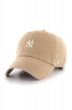 Cumpara ieftin 47brand șapcă MLB New York Yankees culoarea bej, cu imprimeu B-BSRNR17GWS-KH, 47 Brand