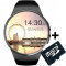 Ceas Smartwatch cu Telefon iUni KW18, Touchscreen 1.3 Inch, Notificari, iOS, Android, Black + Card MicroSD 4GB Cadou