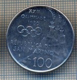 AX 1366 MONEDA - SAN MARINO - 100 LIRE -ANUL 1980 OLIMPIADA-STAREA CARE SE VEDE