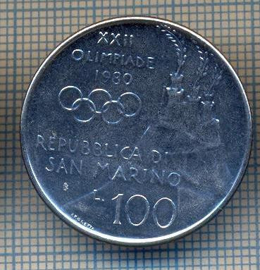 AX 1366 MONEDA - SAN MARINO - 100 LIRE -ANUL 1980 OLIMPIADA-STAREA CARE SE VEDE foto