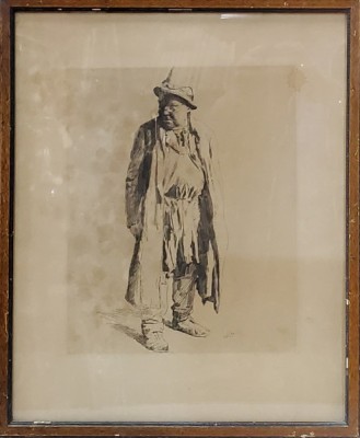 Constantin Jiquidi - Portret de batran cu palarie foto