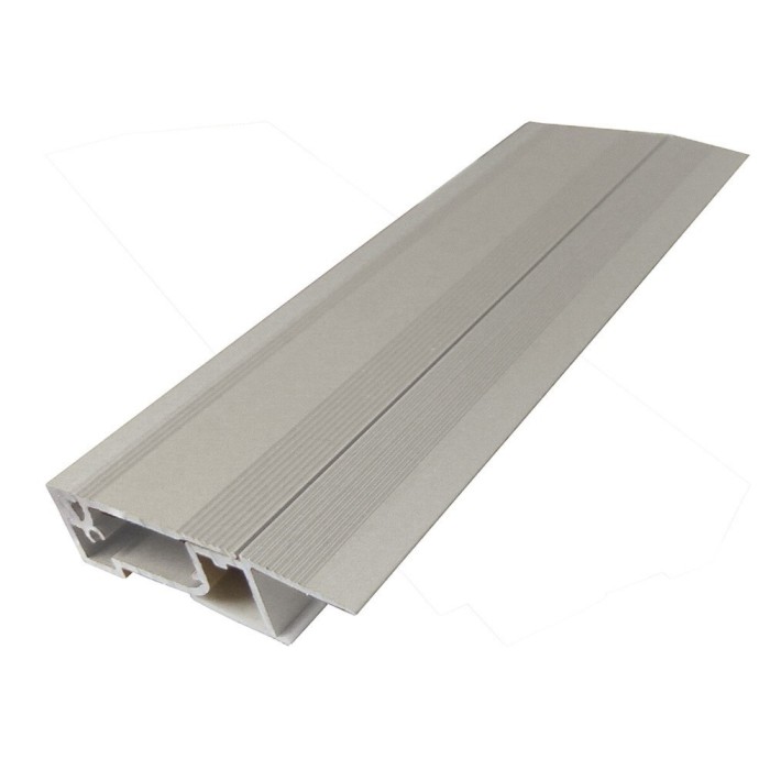 Profil pentru trecere prag, cu sistem clapeta, aluminiu, argintiu, 100 cm