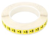 Eticheta Autoadeziva ESD STATICTEC 12x12mm, Galben-Negru, 1000 buc/rola, Antistatica