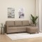 vidaXL Canapea cu 3 locuri / taburet cappuccino 180 cm piele ecologică 3201126