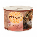 Pachet 6x185g Hrana umeda pentru pisici Petkult cu pui