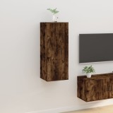 Cumpara ieftin Dulap TV montat pe perete, stejar fumuriu, 40x34,5x100 cm