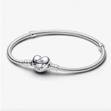 Pandora Moments 590719-23 Valentine's Brățară Charm Argintie pentru Femei cu &Icirc;nchidere Inimă 23cm