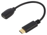 Cablu DELOCK USB 2.0 Micro USB B la USB C 0,15m 3A Negru 65578