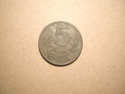 DANEMARCA 5 ORE 1943 foto