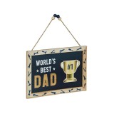 Decoratiune de perete, mesaj World&amp;#039;s Best Dad, 30x20 cm, Lemn, ATU-084015