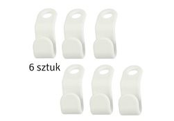 Set 6 c&amp;acirc;rlige pentru umeraș, plastic, alb foto