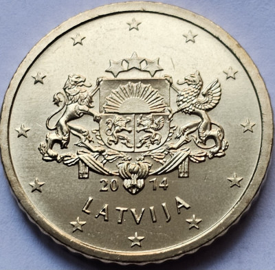 50 euro cent 2014 Letonia, unc, km#155 foto