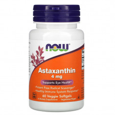 NOW Foods, Astaxanthin, 4 mg, 60 capsule vegetariene