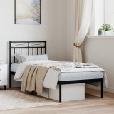 VidaXL Cadru de pat metalic cu tăblie, negru, 80x200 cm