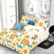 Lenjerie de pat pentru o persoana cu 2 huse de perna dreptunghiulara, Iliotropio, bumbac mercerizat, multicolor