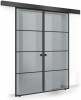 Usa culisanta Boss &reg; Duo Black model Park negru, 90+90x215 cm, sticla gri securizata, glisanta in ambele directii, Modern Glass Art