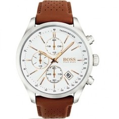 Ceas bărbătesc Hugo Boss Contemporary Sport, cronograf cu baterie, 43 mm, cu curea din piele maro