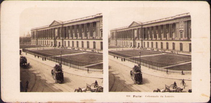 ST29N Paris, Collonade du Louvre, stereoscopic photo