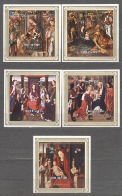 Cook Islands 1977 Christmas Religion 5 mini perf. sheets MNH S.658 foto