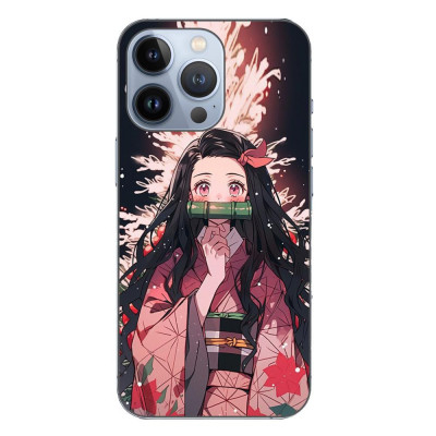 Husa compatibila cu Apple iPhone 13 Pro Silicon Gel Tpu Model Demon Slayer Nezuko foto