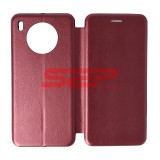 Husă Flip Cover Huawei Nova 8i, Tip Carte, Piele Ecologică, Wine