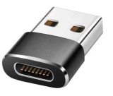 Cumpara ieftin Adaptor USB la USB-C, pentru transfer date si incarcare, negru, Oem